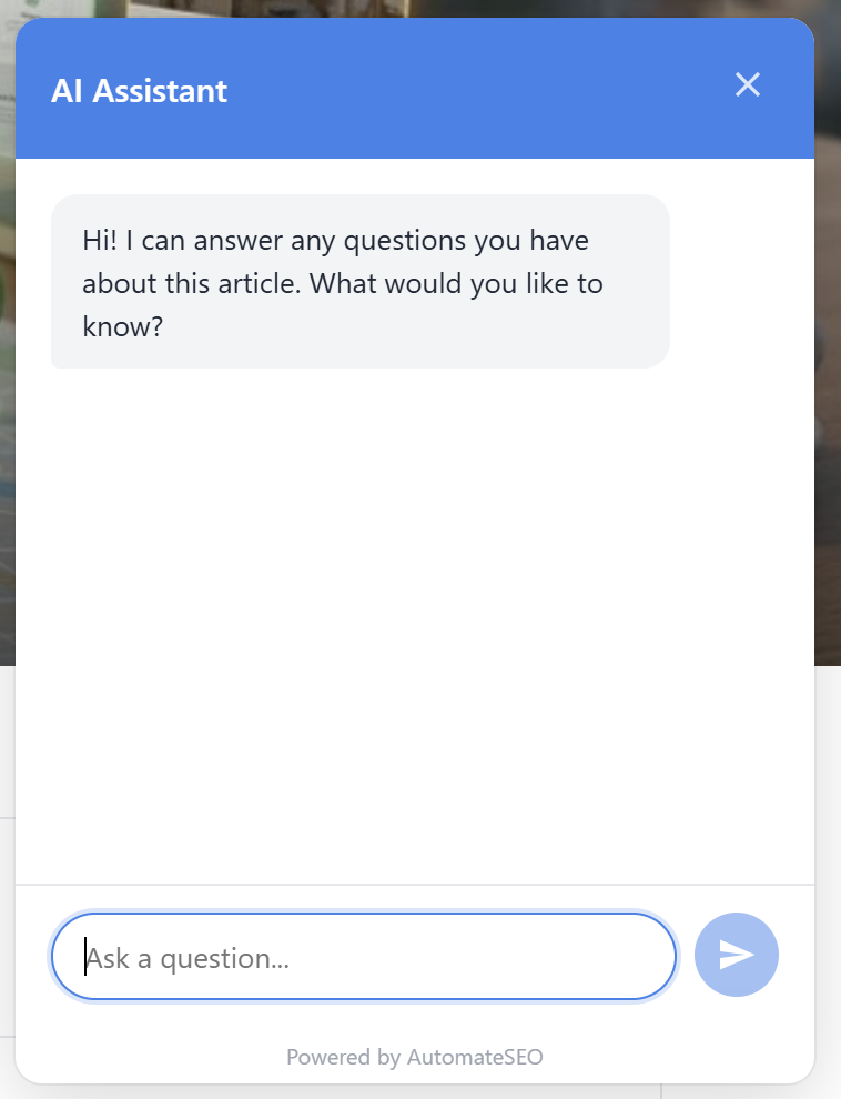 AI Assistant widget embedded on article page